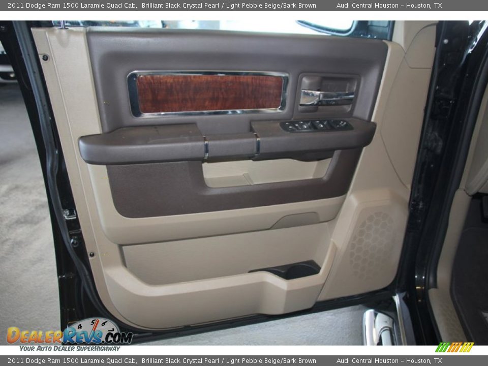 2011 Dodge Ram 1500 Laramie Quad Cab Brilliant Black Crystal Pearl / Light Pebble Beige/Bark Brown Photo #8