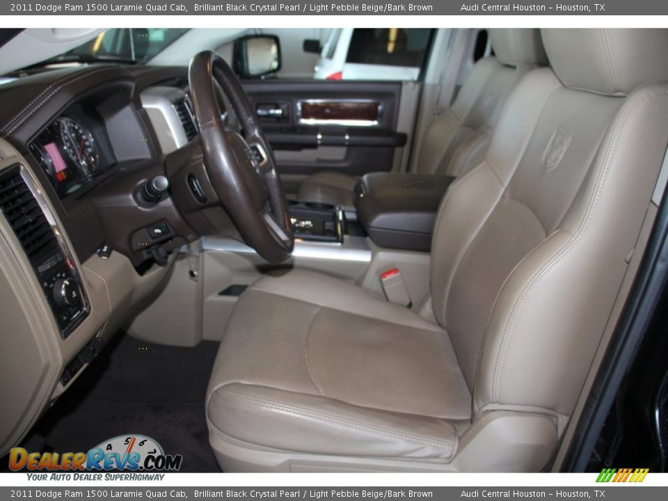 2011 Dodge Ram 1500 Laramie Quad Cab Brilliant Black Crystal Pearl / Light Pebble Beige/Bark Brown Photo #10