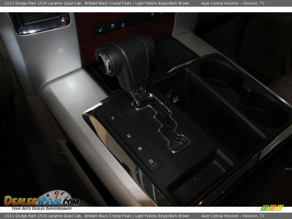 2011 Dodge Ram 1500 Laramie Quad Cab Brilliant Black Crystal Pearl / Light Pebble Beige/Bark Brown Photo #22