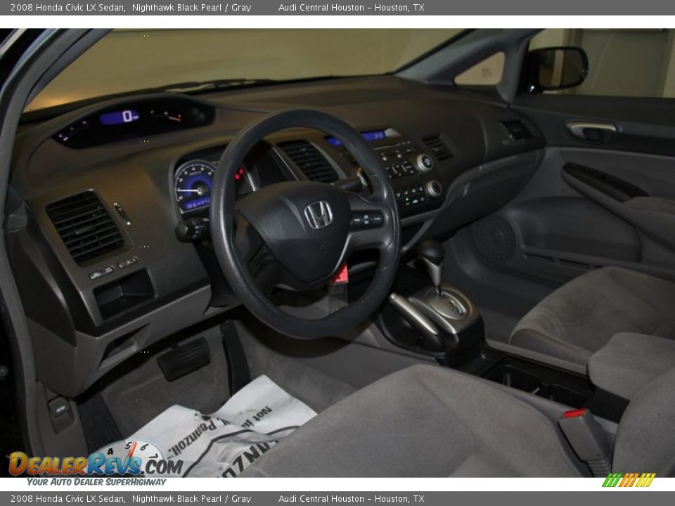 2008 Honda Civic LX Sedan Nighthawk Black Pearl / Gray Photo #12