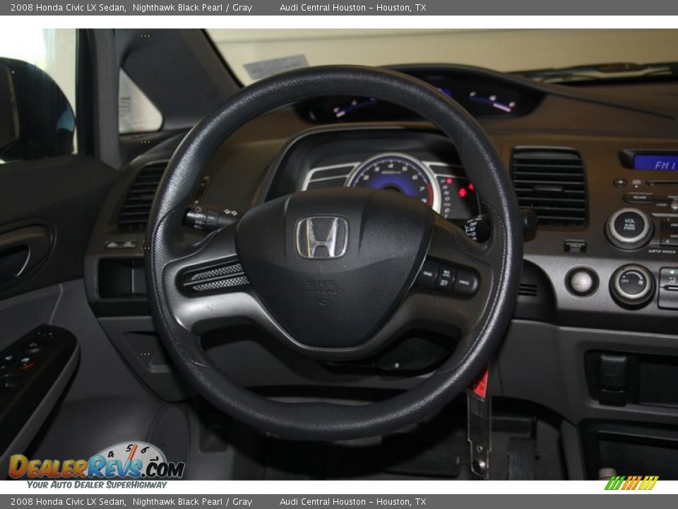 2008 Honda Civic LX Sedan Nighthawk Black Pearl / Gray Photo #18