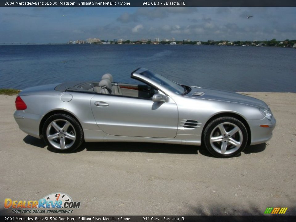 2004 Mercedes-Benz SL 500 Roadster Brilliant Silver Metallic / Stone Photo #8