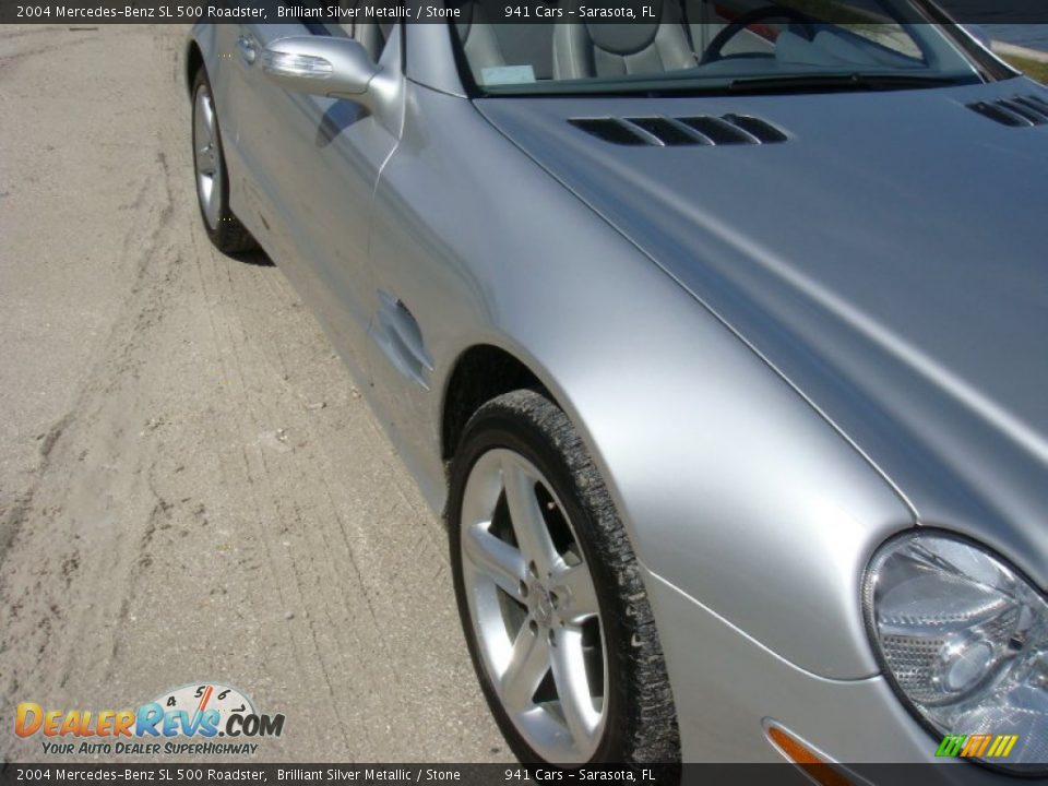 2004 Mercedes-Benz SL 500 Roadster Brilliant Silver Metallic / Stone Photo #9
