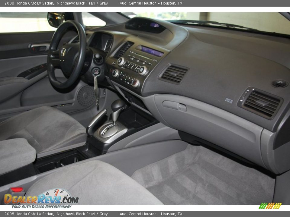 2008 Honda Civic LX Sedan Nighthawk Black Pearl / Gray Photo #30