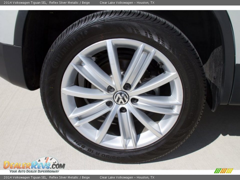 2014 Volkswagen Tiguan SEL Reflex Silver Metallic / Beige Photo #13