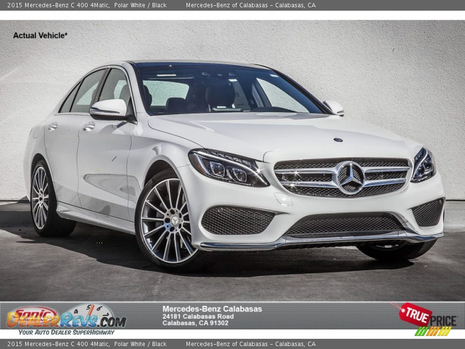 2015 Mercedes-Benz C 400 4Matic Polar White / Black Photo #1