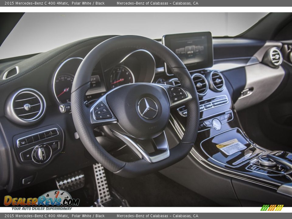 2015 Mercedes-Benz C 400 4Matic Polar White / Black Photo #5