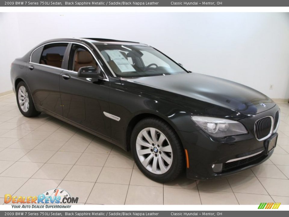 2009 BMW 7 Series 750Li Sedan Black Sapphire Metallic / Saddle/Black Nappa Leather Photo #1