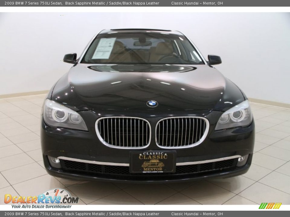 2009 BMW 7 Series 750Li Sedan Black Sapphire Metallic / Saddle/Black Nappa Leather Photo #2