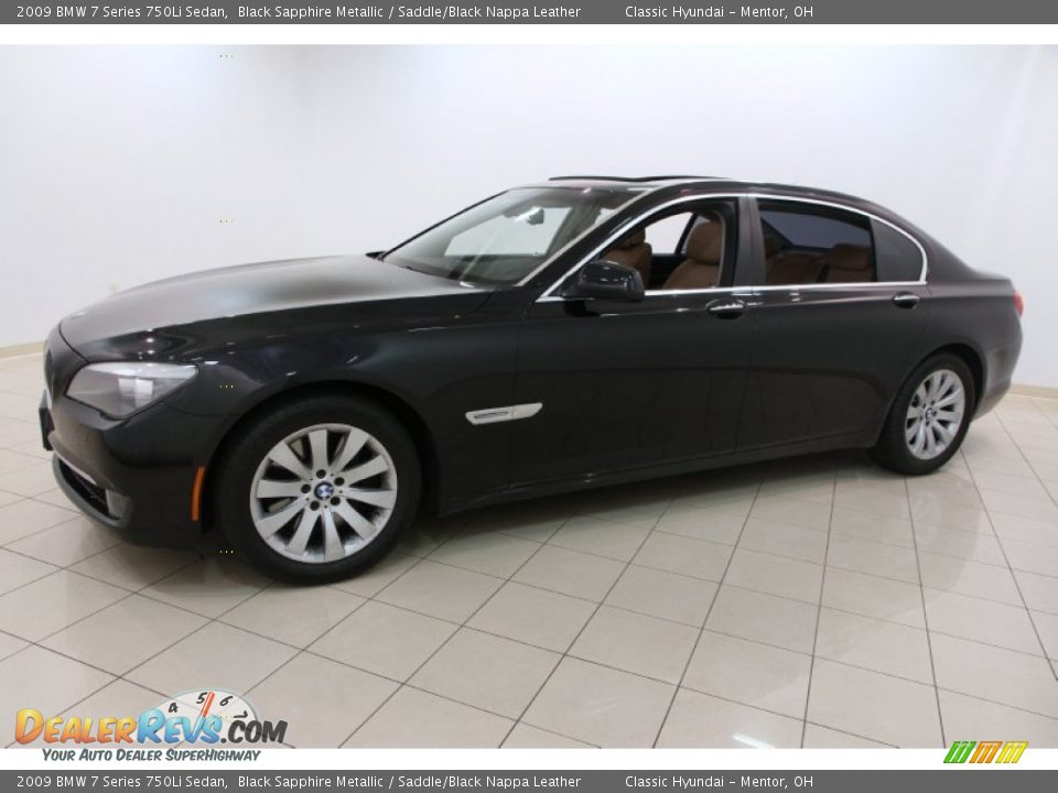2009 BMW 7 Series 750Li Sedan Black Sapphire Metallic / Saddle/Black Nappa Leather Photo #3
