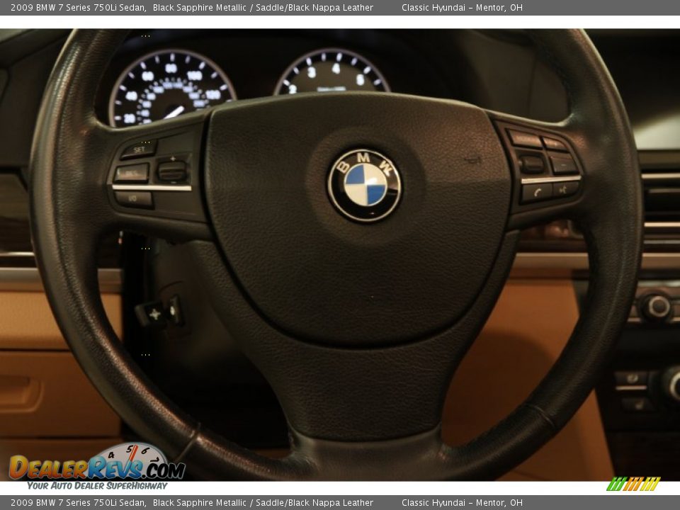 2009 BMW 7 Series 750Li Sedan Black Sapphire Metallic / Saddle/Black Nappa Leather Photo #6