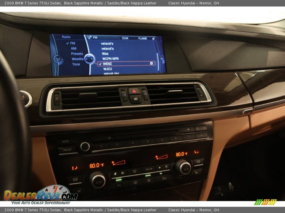 2009 BMW 7 Series 750Li Sedan Black Sapphire Metallic / Saddle/Black Nappa Leather Photo #8