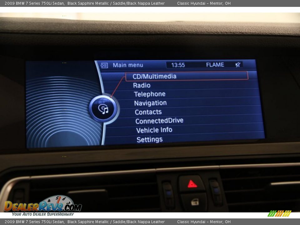 2009 BMW 7 Series 750Li Sedan Black Sapphire Metallic / Saddle/Black Nappa Leather Photo #9