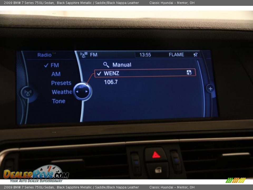 2009 BMW 7 Series 750Li Sedan Black Sapphire Metallic / Saddle/Black Nappa Leather Photo #10