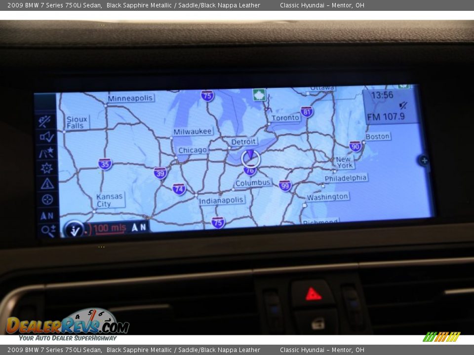 2009 BMW 7 Series 750Li Sedan Black Sapphire Metallic / Saddle/Black Nappa Leather Photo #12