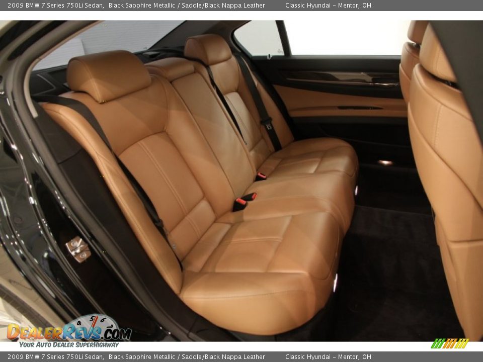 2009 BMW 7 Series 750Li Sedan Black Sapphire Metallic / Saddle/Black Nappa Leather Photo #16