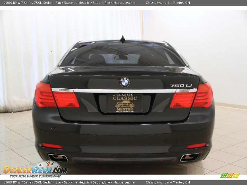 2009 BMW 7 Series 750Li Sedan Black Sapphire Metallic / Saddle/Black Nappa Leather Photo #18