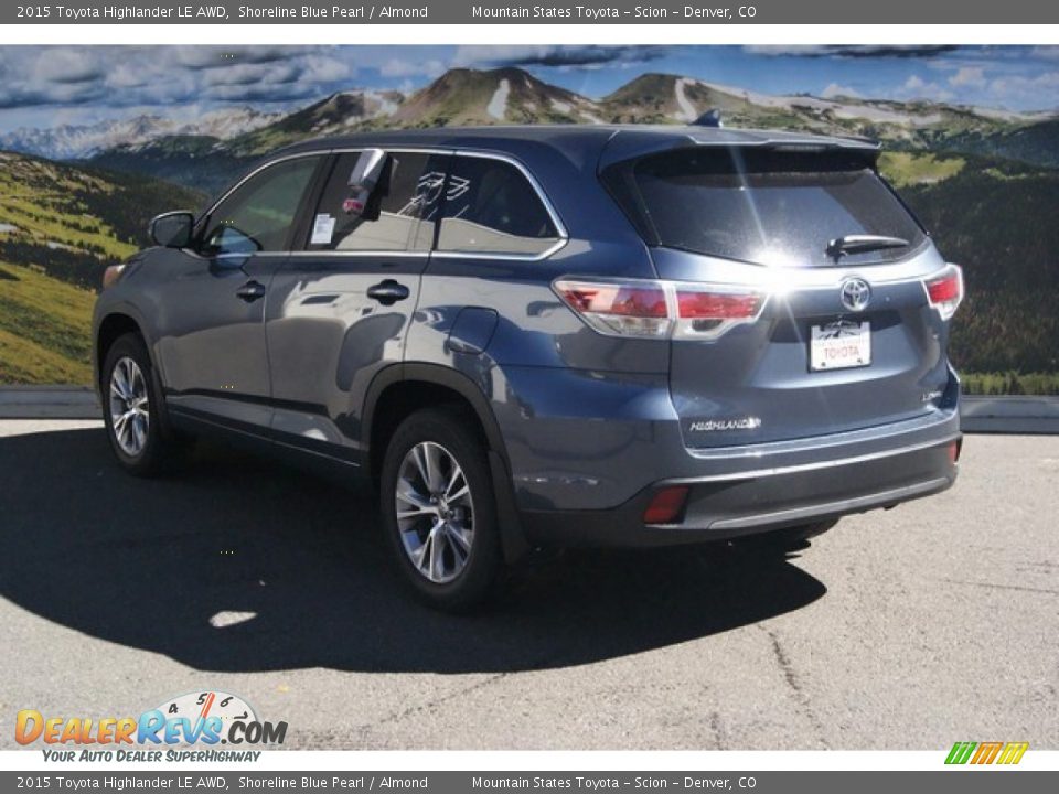2015 Toyota Highlander LE AWD Shoreline Blue Pearl / Almond Photo #3