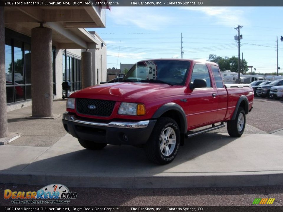 2002 Ford Ranger XLT SuperCab 4x4 Bright Red / Dark Graphite Photo #13