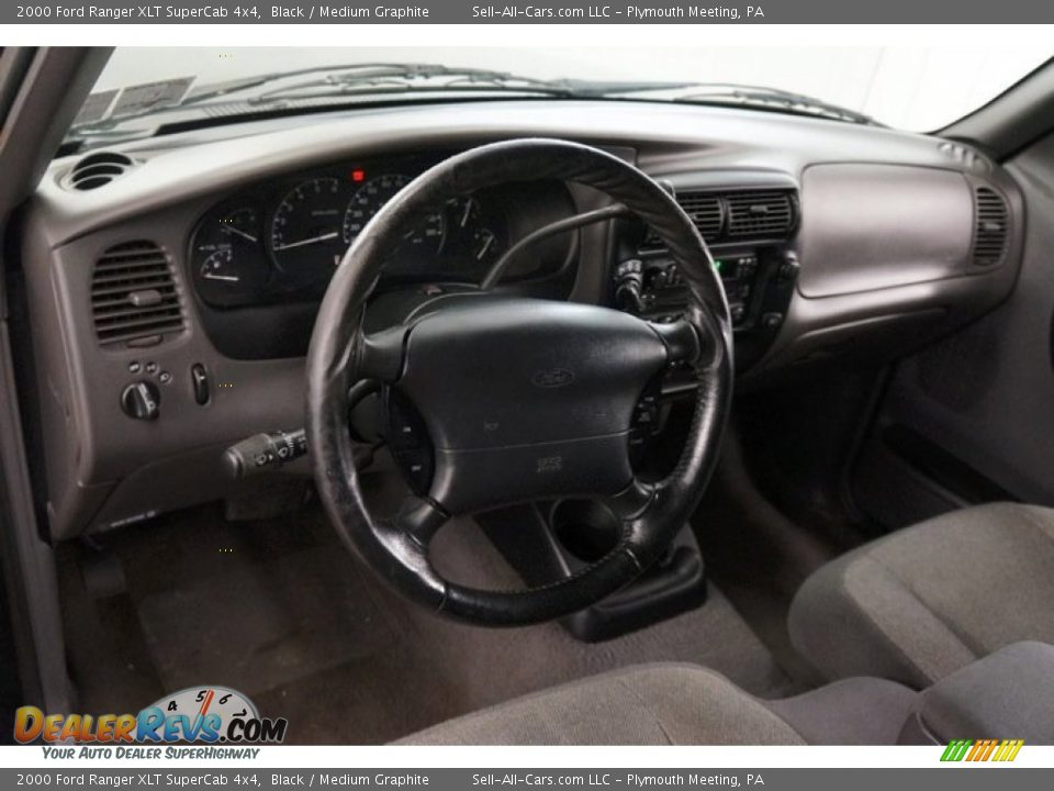2000 Ford Ranger XLT SuperCab 4x4 Black / Medium Graphite Photo #20