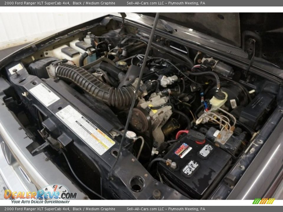 2000 Ford Ranger XLT SuperCab 4x4 Black / Medium Graphite Photo #33