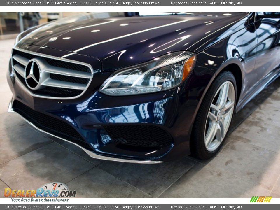 2014 Mercedes-Benz E 350 4Matic Sedan Lunar Blue Metallic / Silk Beige/Espresso Brown Photo #12