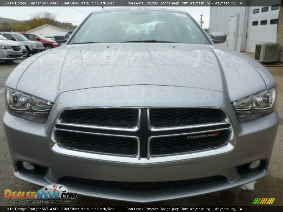 2014 Dodge Charger SXT AWD Billet Silver Metallic / Black/Red Photo #9