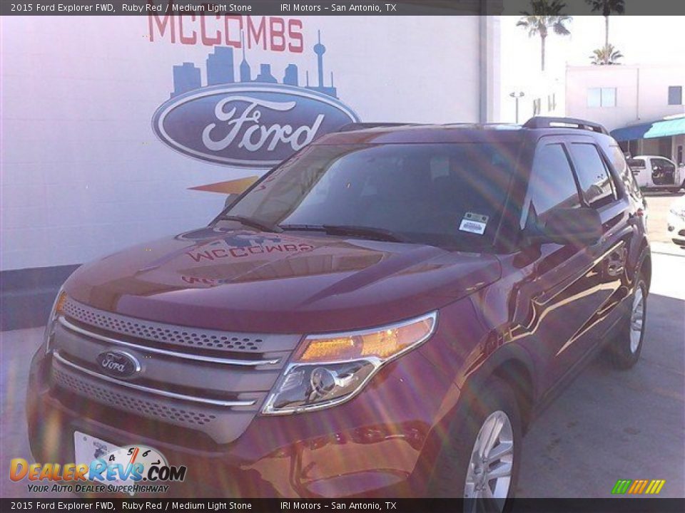 2015 Ford Explorer FWD Ruby Red / Medium Light Stone Photo #1