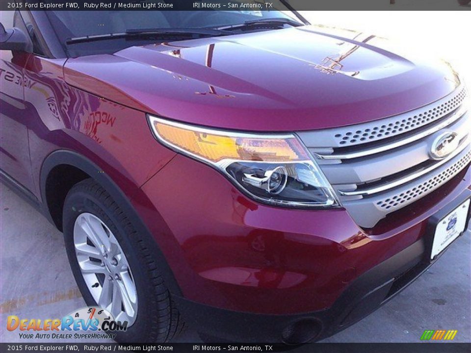 2015 Ford Explorer FWD Ruby Red / Medium Light Stone Photo #3