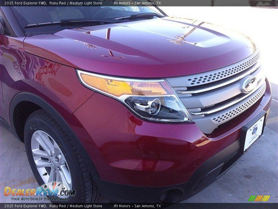 2015 Ford Explorer FWD Ruby Red / Medium Light Stone Photo #4