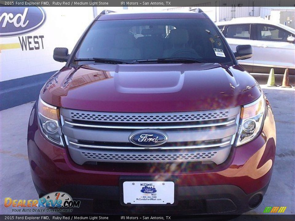 2015 Ford Explorer FWD Ruby Red / Medium Light Stone Photo #7