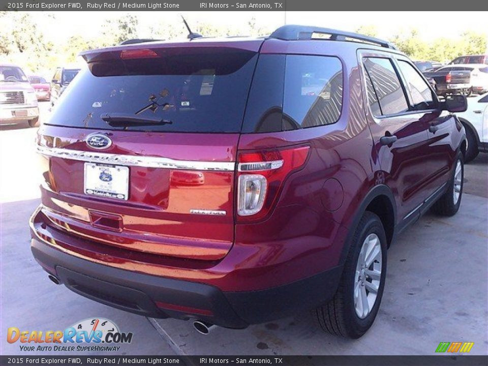 2015 Ford Explorer FWD Ruby Red / Medium Light Stone Photo #8