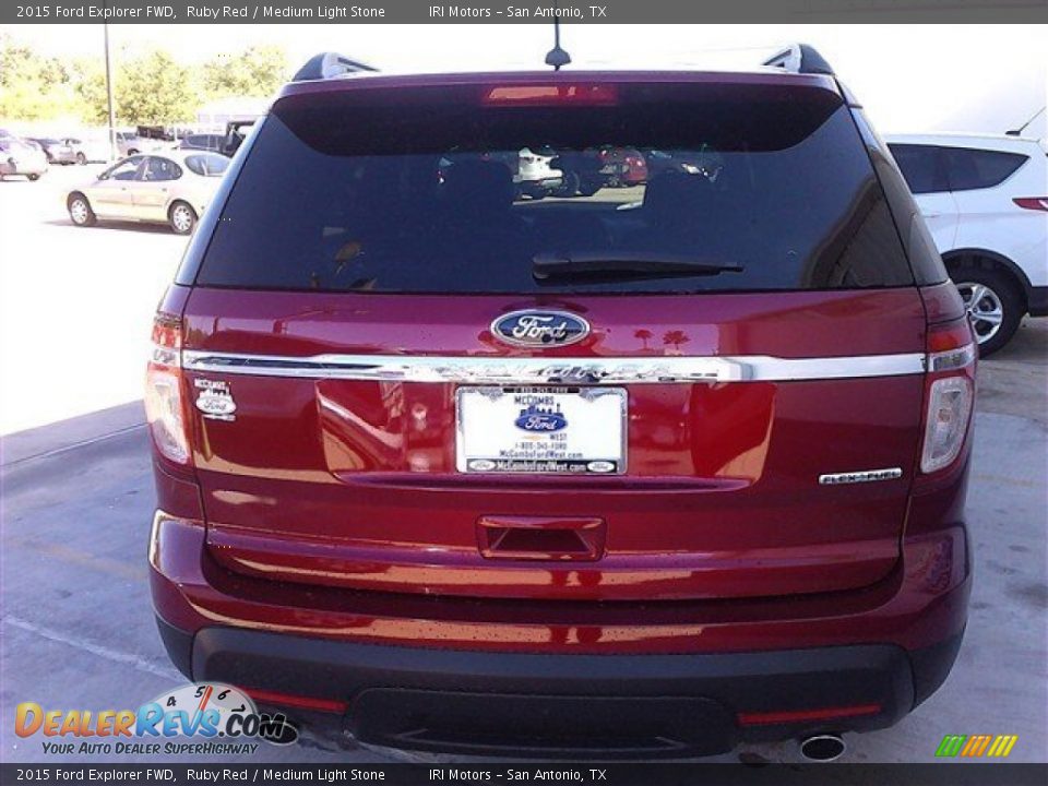 2015 Ford Explorer FWD Ruby Red / Medium Light Stone Photo #11