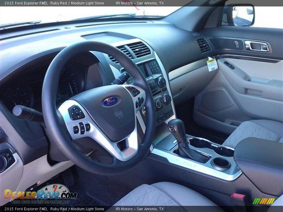 2015 Ford Explorer FWD Ruby Red / Medium Light Stone Photo #25