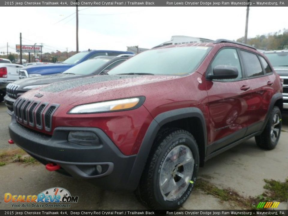 2015 Jeep Cherokee Trailhawk 4x4 Deep Cherry Red Crystal Pearl / Trailhawk Black Photo #1