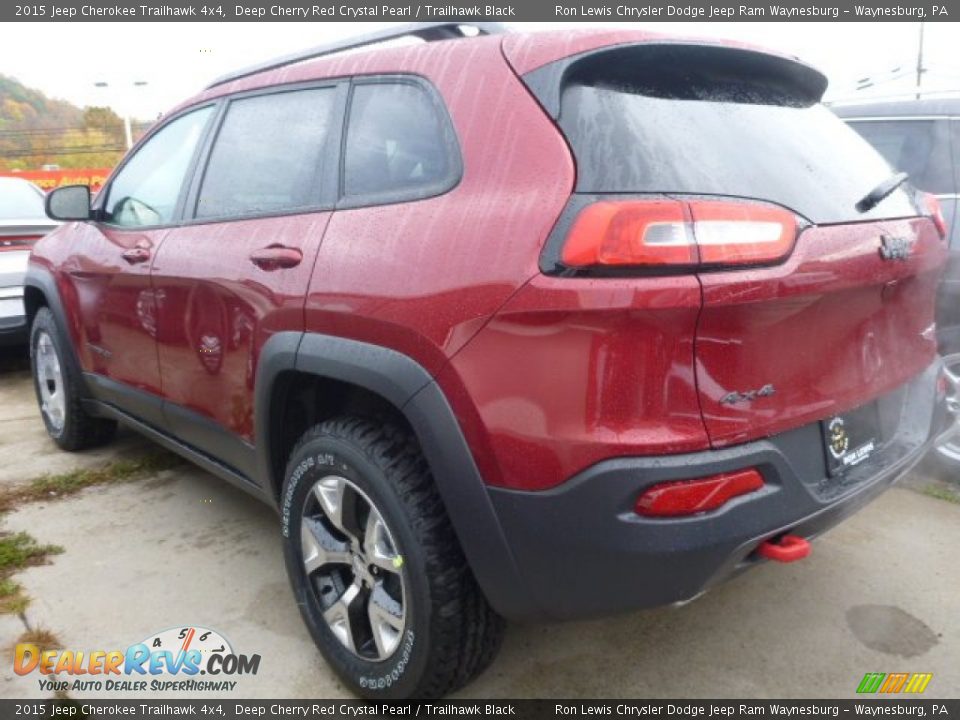 2015 Jeep Cherokee Trailhawk 4x4 Deep Cherry Red Crystal Pearl / Trailhawk Black Photo #2