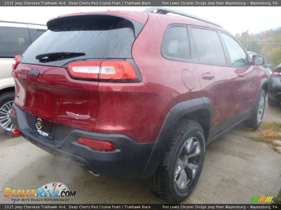 2015 Jeep Cherokee Trailhawk 4x4 Deep Cherry Red Crystal Pearl / Trailhawk Black Photo #3