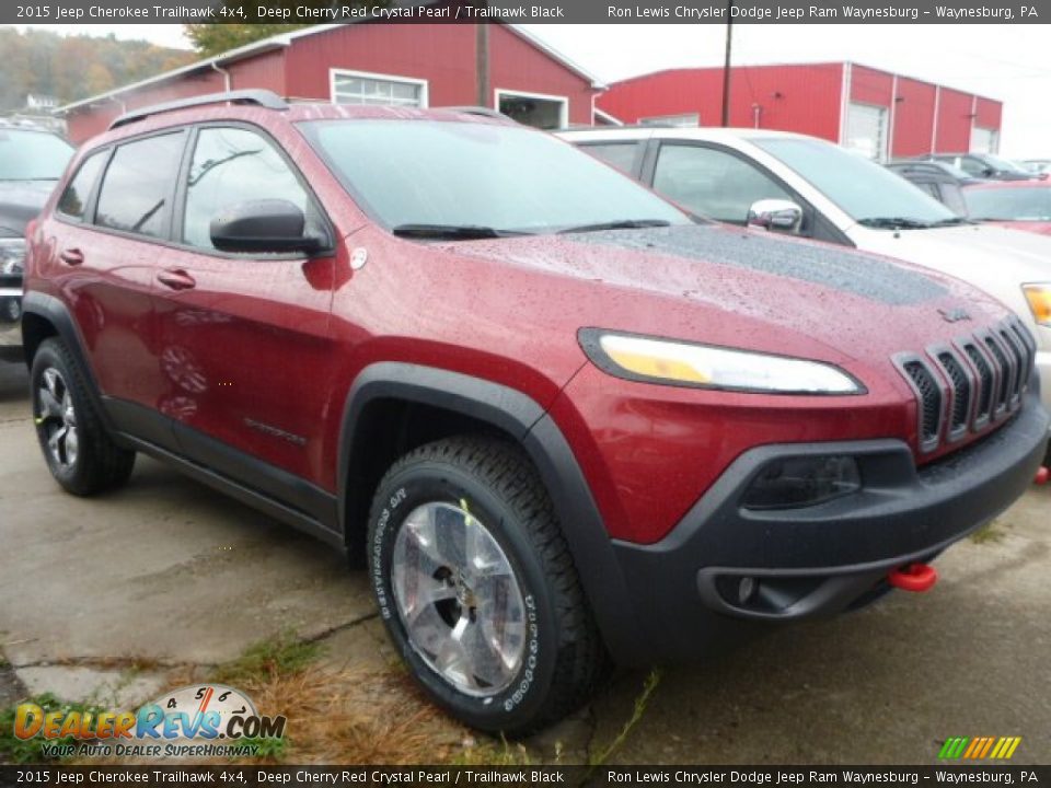 2015 Jeep Cherokee Trailhawk 4x4 Deep Cherry Red Crystal Pearl / Trailhawk Black Photo #4