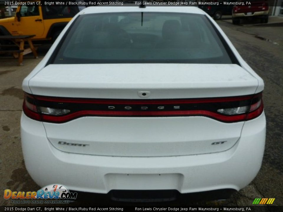 2015 Dodge Dart GT Bright White / Black/Ruby Red Accent Stitching Photo #4
