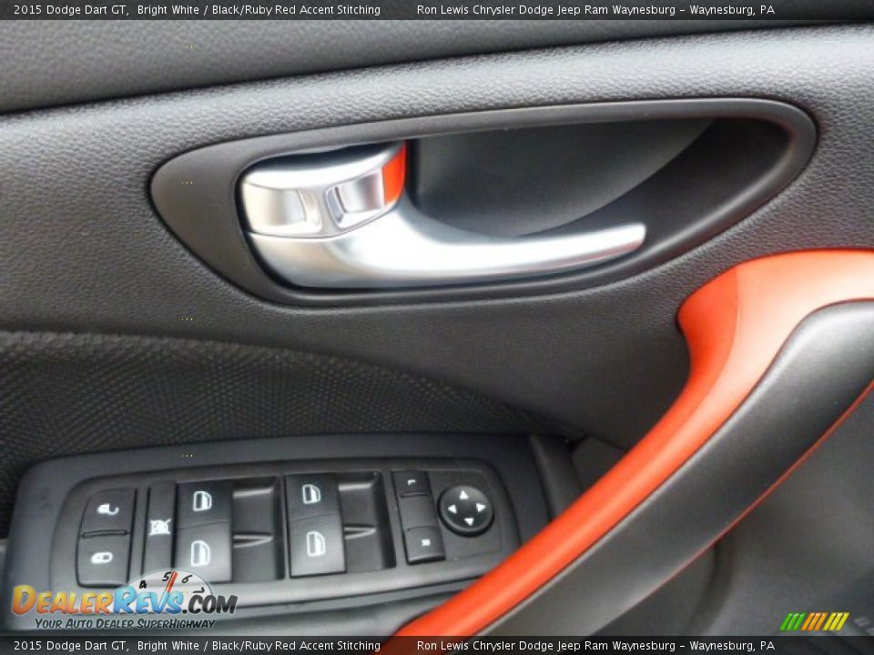 2015 Dodge Dart GT Bright White / Black/Ruby Red Accent Stitching Photo #13
