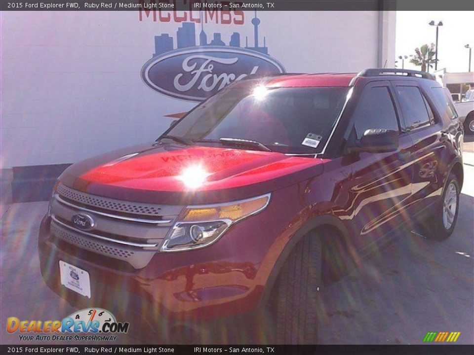 2015 Ford Explorer FWD Ruby Red / Medium Light Stone Photo #1