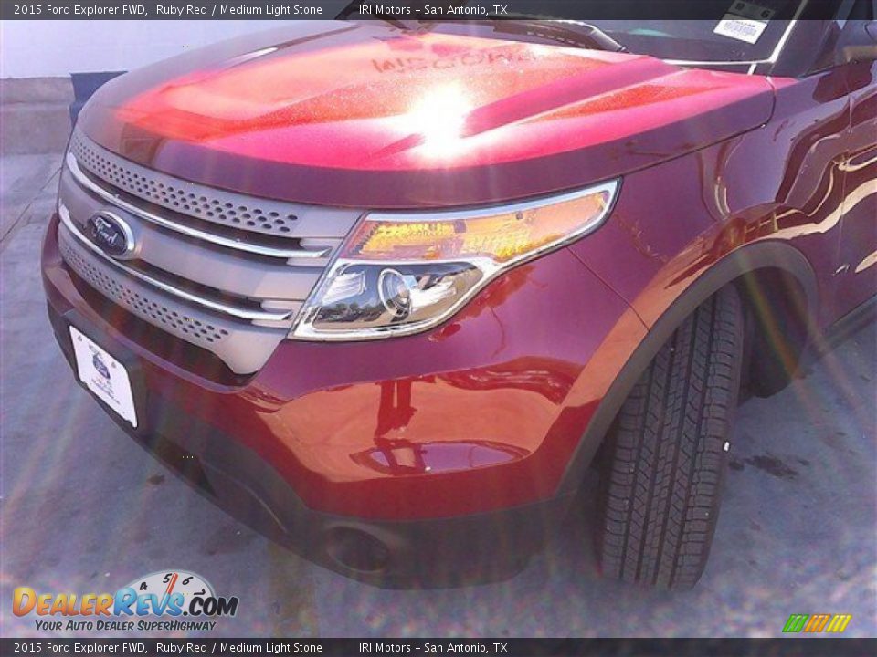 2015 Ford Explorer FWD Ruby Red / Medium Light Stone Photo #2