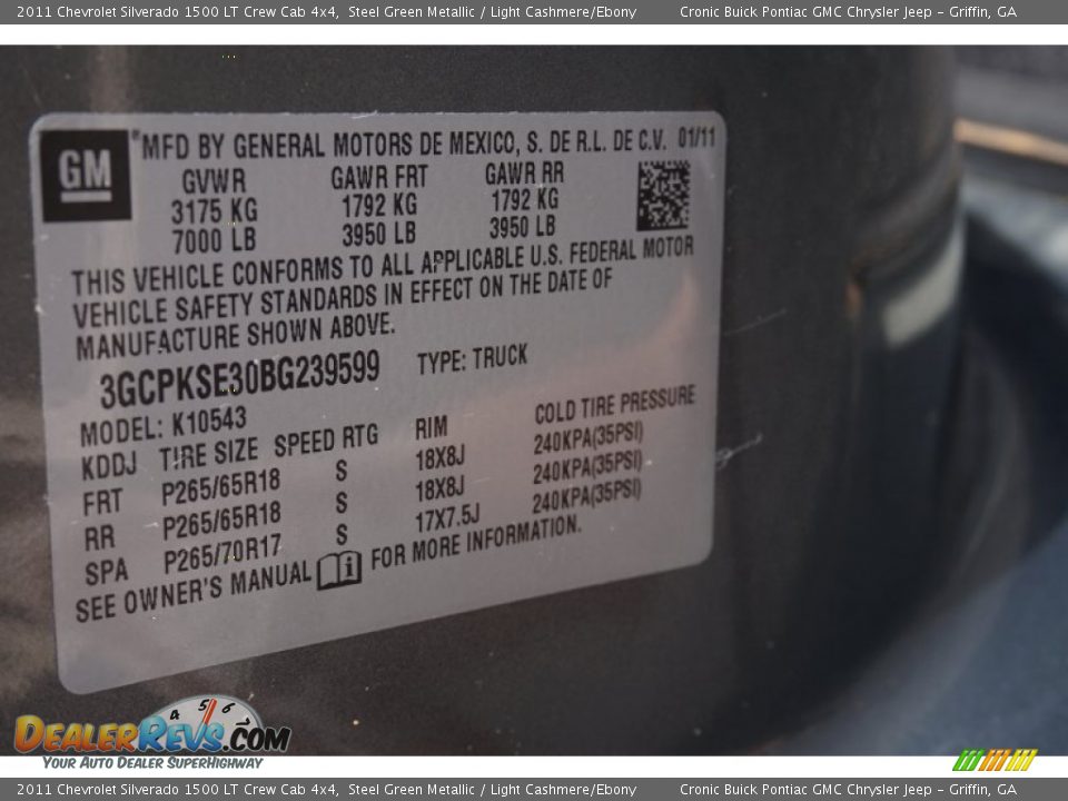 2011 Chevrolet Silverado 1500 LT Crew Cab 4x4 Steel Green Metallic / Light Cashmere/Ebony Photo #25