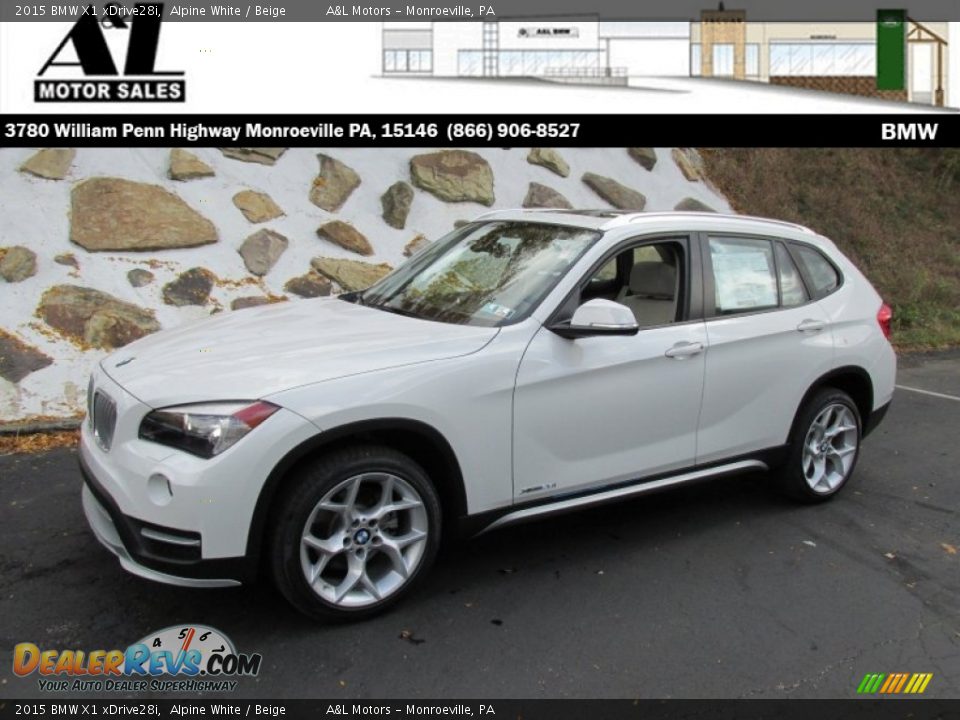 2015 BMW X1 xDrive28i Alpine White / Beige Photo #1