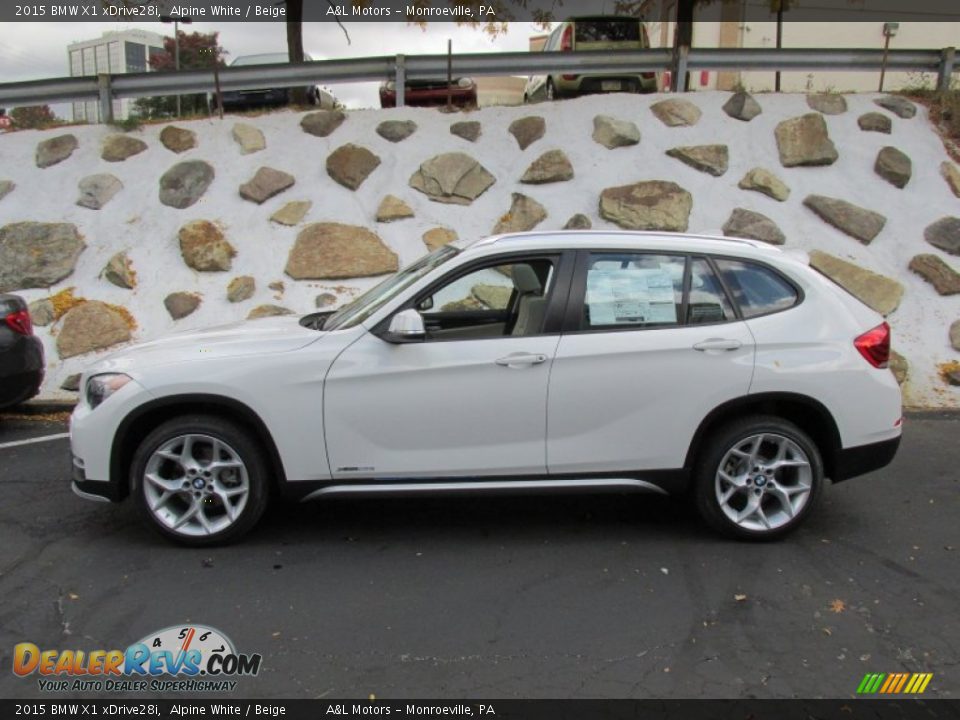 2015 BMW X1 xDrive28i Alpine White / Beige Photo #2