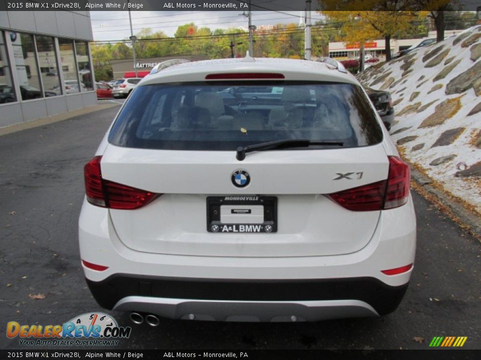 2015 BMW X1 xDrive28i Alpine White / Beige Photo #5