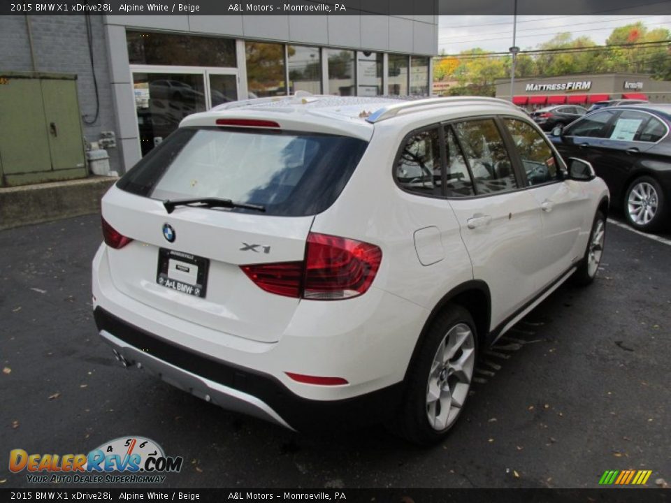 2015 BMW X1 xDrive28i Alpine White / Beige Photo #6