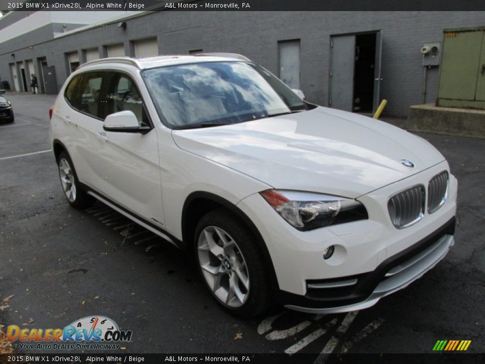 2015 BMW X1 xDrive28i Alpine White / Beige Photo #7