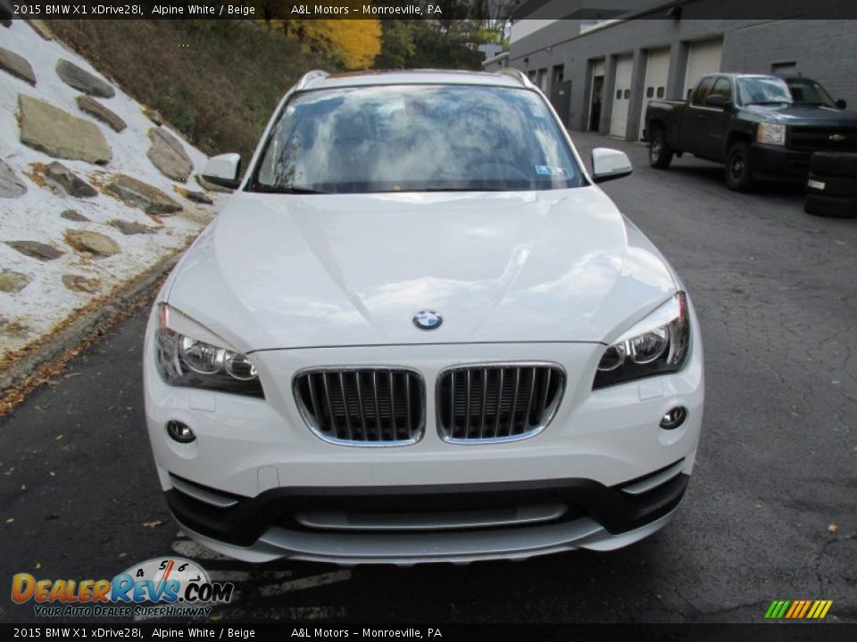 2015 BMW X1 xDrive28i Alpine White / Beige Photo #8