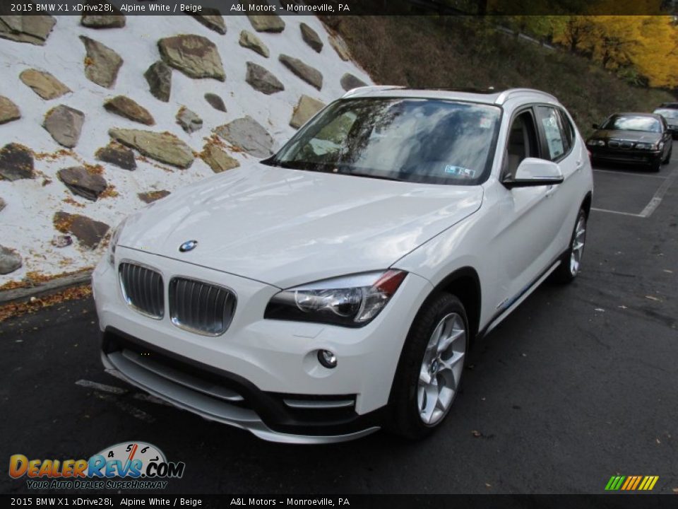 2015 BMW X1 xDrive28i Alpine White / Beige Photo #9